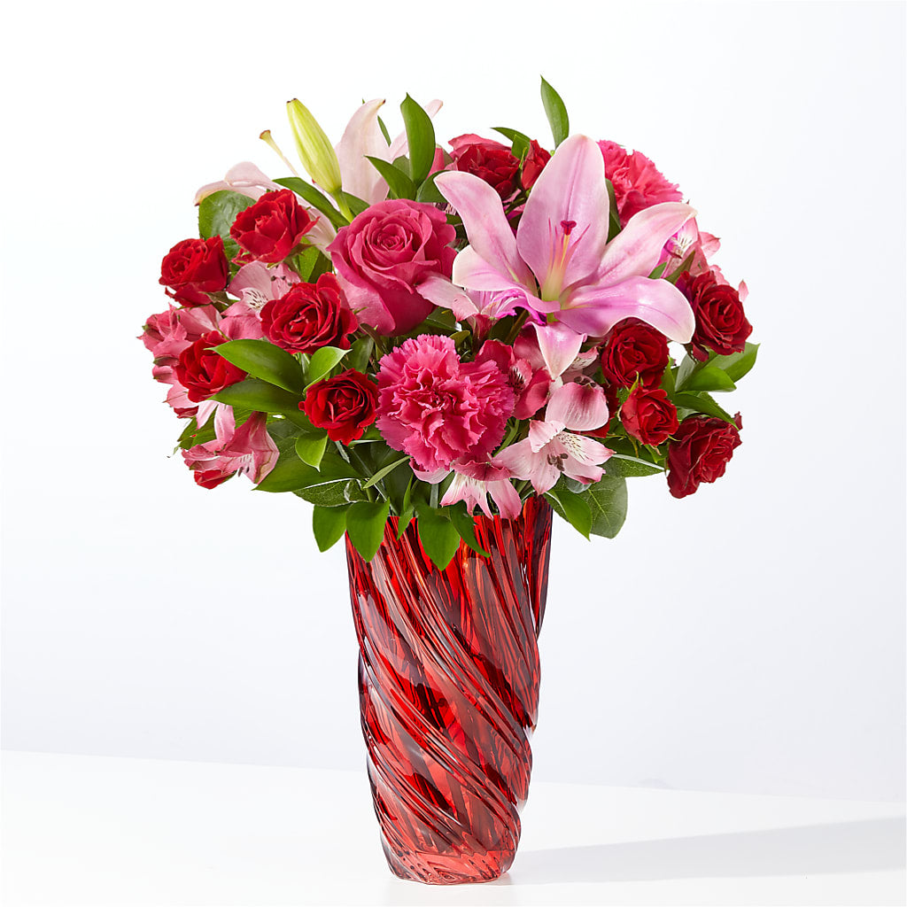 In Love Bouquet with Luxe Swirl Vase – East End Flowers And Gifts Inc, Hensley AR