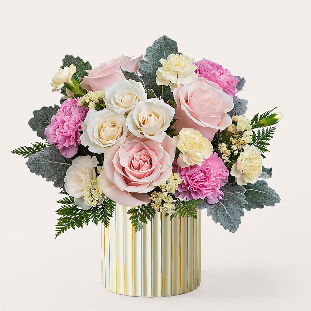 Blissful Moments Bouquet with Ivory Vase – East End Flowers And Gifts Inc, Hensley AR