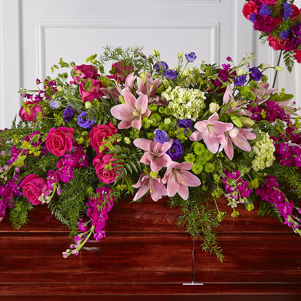 Radiant Tribute Casket Spray – East End Flowers And Gifts Inc, Hensley AR