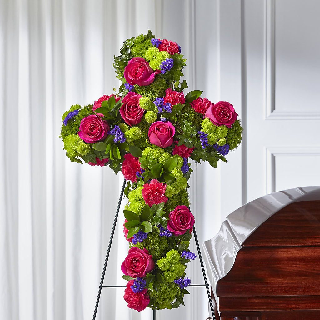 Tribute Rose Floral Cross – East End Flowers And Gifts Inc, Hensley AR