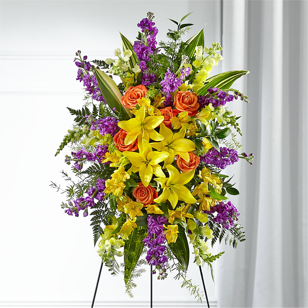 Thoughtful Prayers Standing Spray – East End Flowers And Gifts Inc, Hensley AR