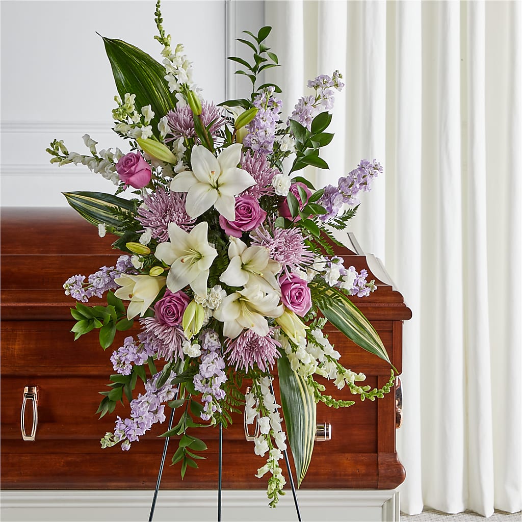 Grateful Hearts Standing Spray – East End Flowers And Gifts Inc, Hensley AR