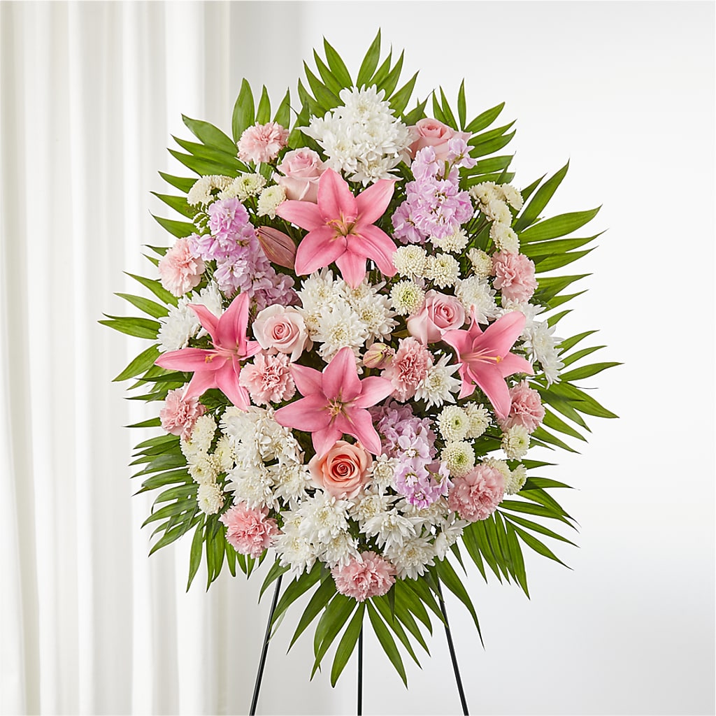 Offering Solace Standing Spray – East End Flowers And Gifts Inc, Hensley AR