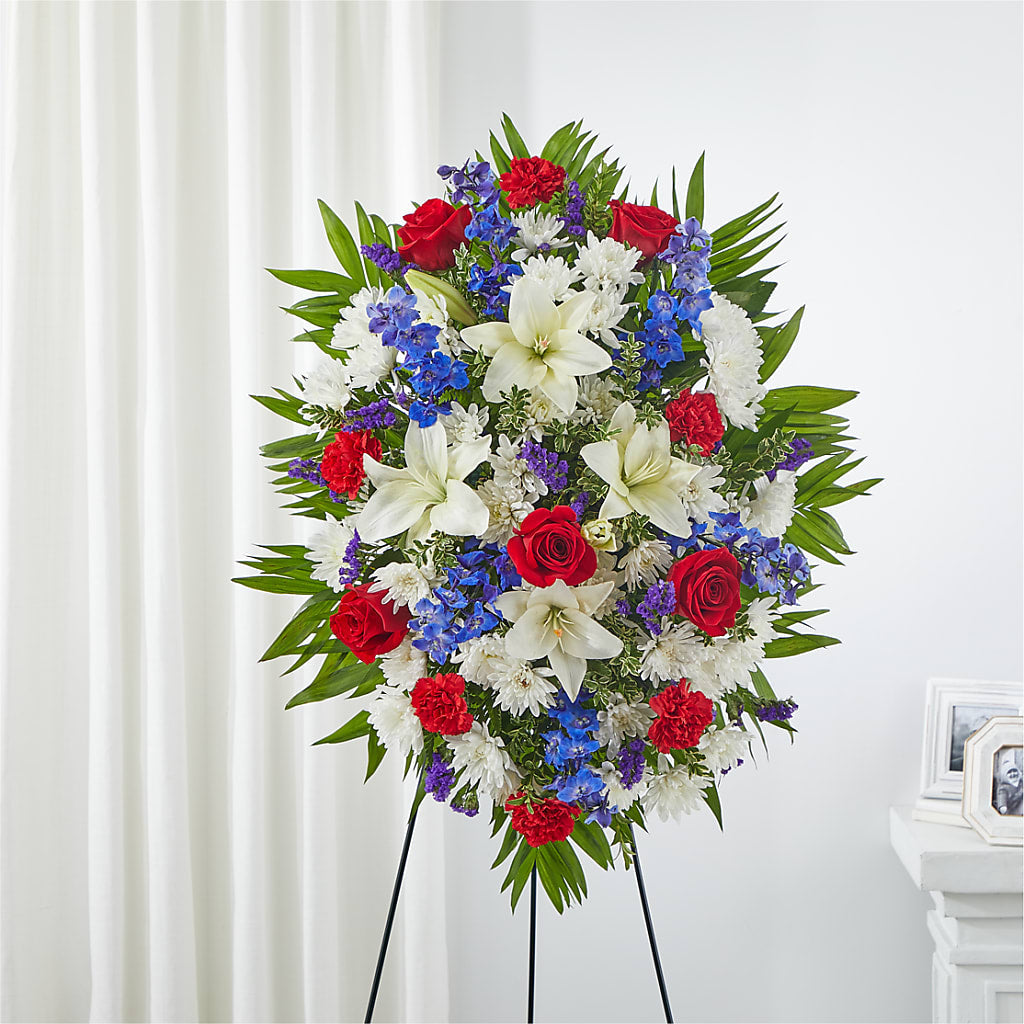 Cherished Service Standing Spray – East End Flowers And Gifts Inc, Hensley AR