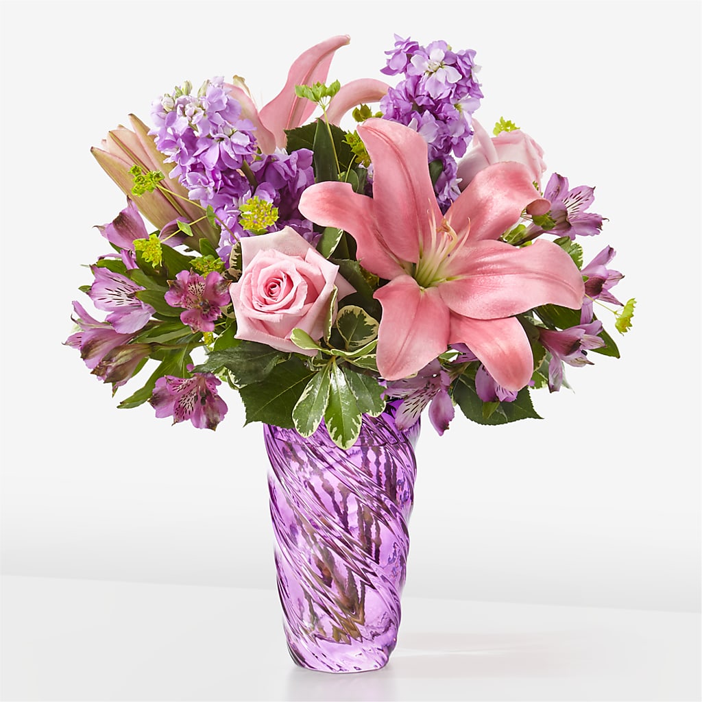 Precious Petals Bouquet with Luxe Swirl Vase – East End Flowers And Gifts Inc, Hensley AR