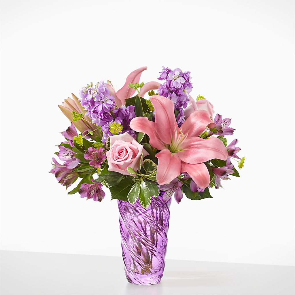 Precious Petals Bouquet with Luxe Swirl Vase – East End Flowers And Gifts Inc, Hensley AR