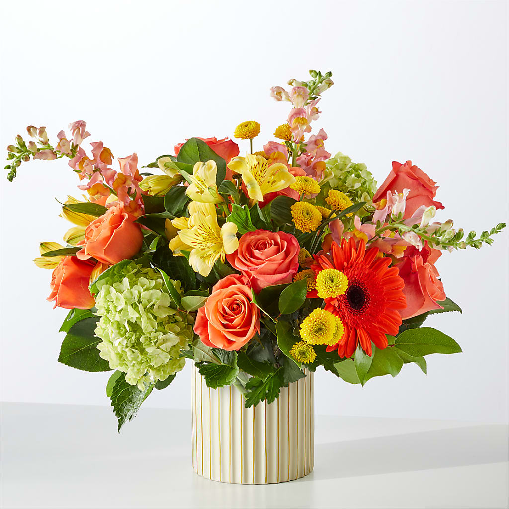 Autumn Sunshine Bouquet with Ivory Vase – East End Flowers And Gifts Inc, Hensley AR