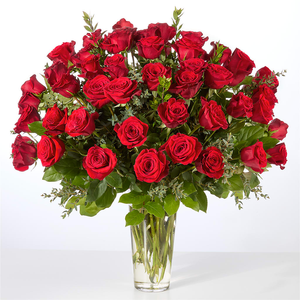 Forever Yours Fifty Stem Red Rose Bouquet – East End Flowers And Gifts Inc, Hensley AR