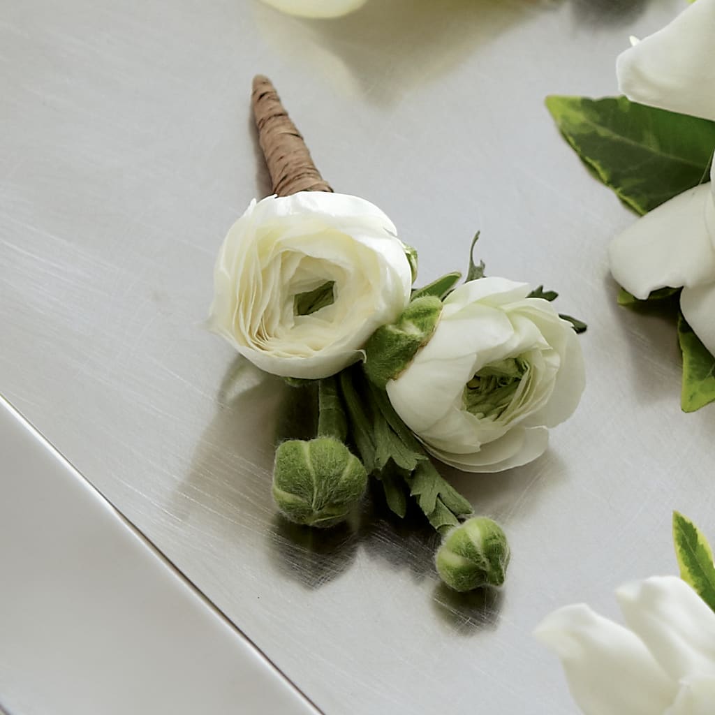 White Ranunculus Boutonniere – East End Flowers And Gifts Inc, Hensley AR