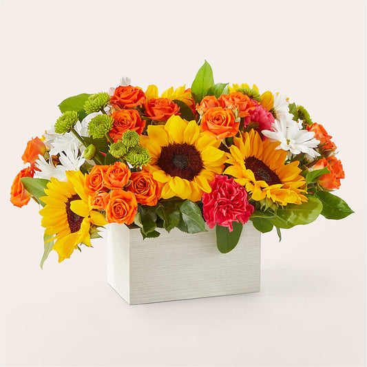 Sun-drenched Blooms Box Bouquet –  East End Flowers And Gifts Inc, Hensley AR