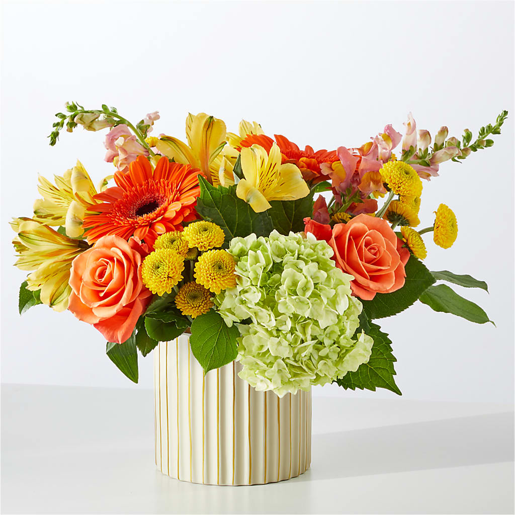 Autumn Sunshine Bouquet with Ivory Vase –  East End Flowers And Gifts Inc, Hensley AR