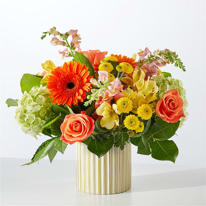 Autumn Sunshine Bouquet with Ivory Vase –  East End Flowers And Gifts Inc, Hensley AR