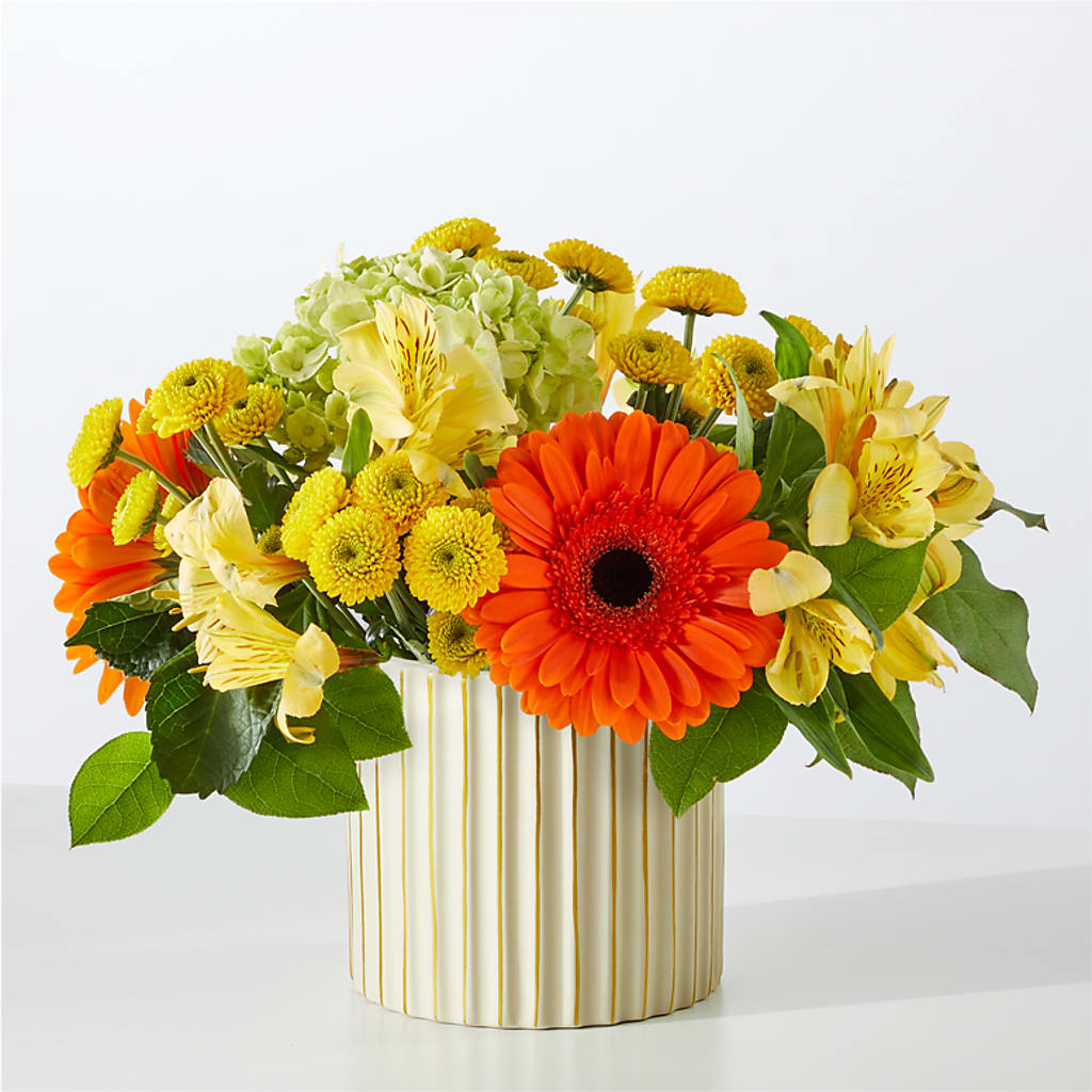 Autumn Sunshine Bouquet with Ivory Vase –  East End Flowers And Gifts Inc, Hensley AR