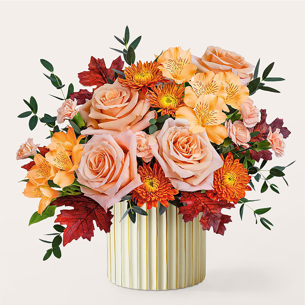Spiced Latte Bouquet with Ivory Vase –  East End Flowers And Gifts Inc, Hensley AR