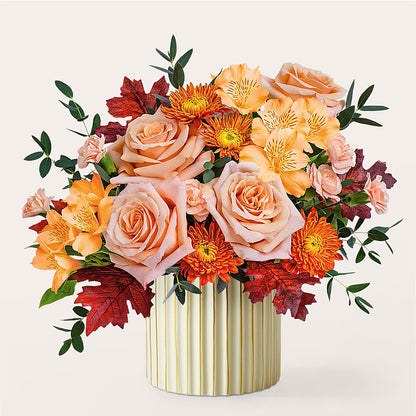 Spiced Latte Bouquet with Ivory Vase –  East End Flowers And Gifts Inc, Hensley AR