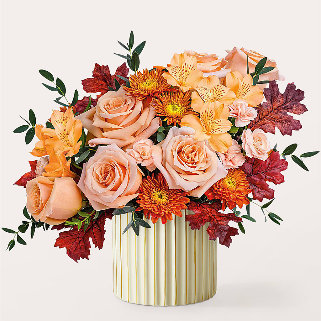 Spiced Latte Bouquet with Ivory Vase –  East End Flowers And Gifts Inc, Hensley AR