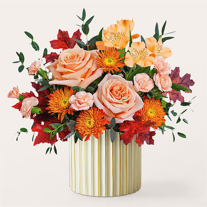 Spiced Latte Bouquet with Ivory Vase –  East End Flowers And Gifts Inc, Hensley AR