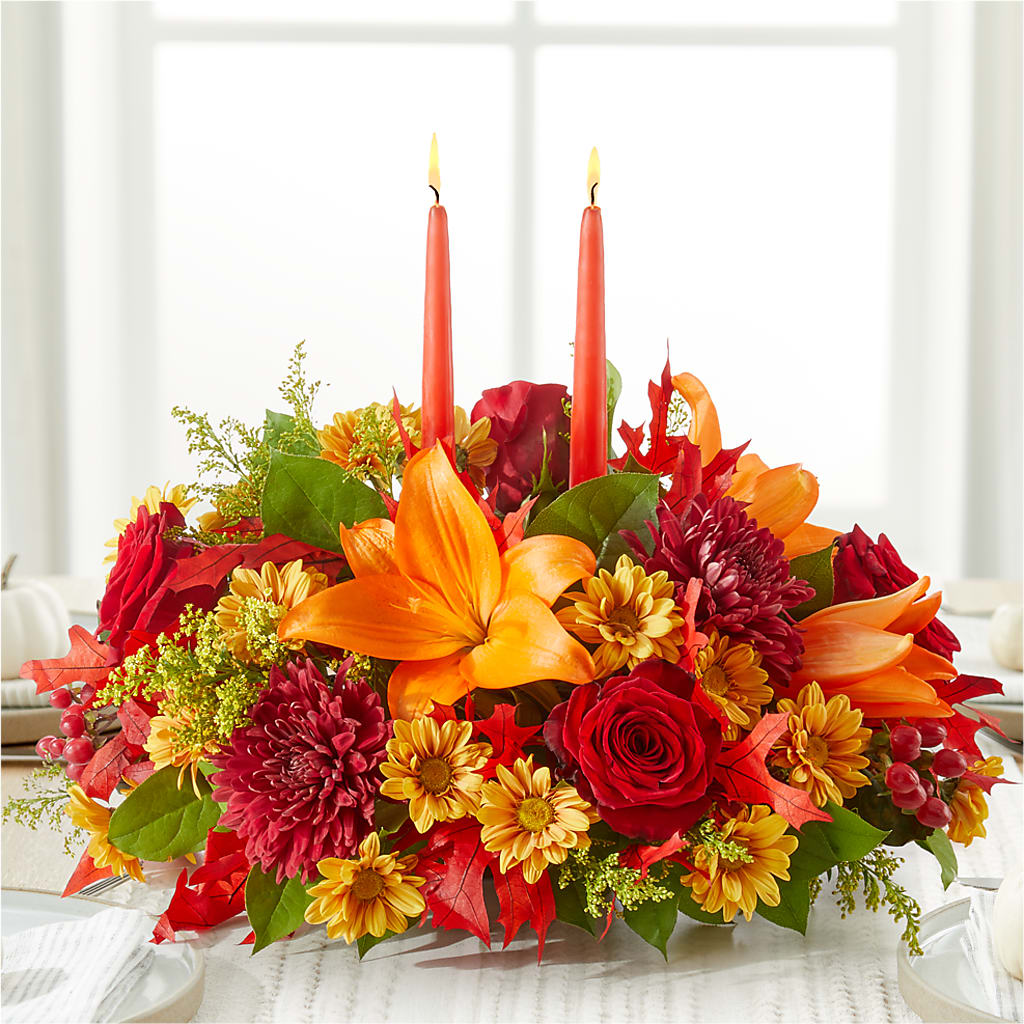 Autumn's Embrace Centerpiece –  East End Flowers And Gifts Inc, Hensley AR