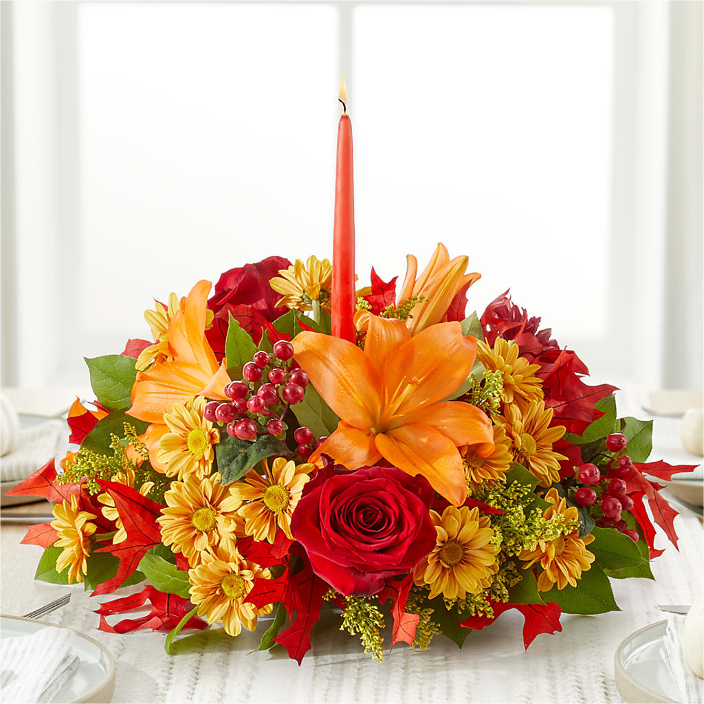 Autumn's Embrace Centerpiece –  East End Flowers And Gifts Inc, Hensley AR