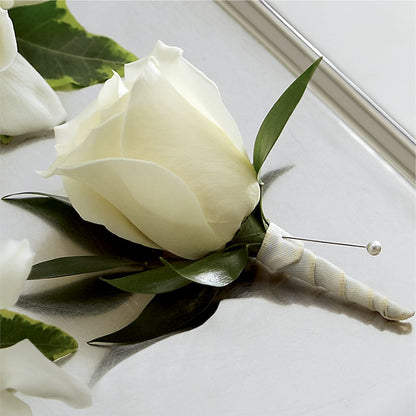 White Rose Boutonniere –  East End Flowers And Gifts Inc, Hensley AR